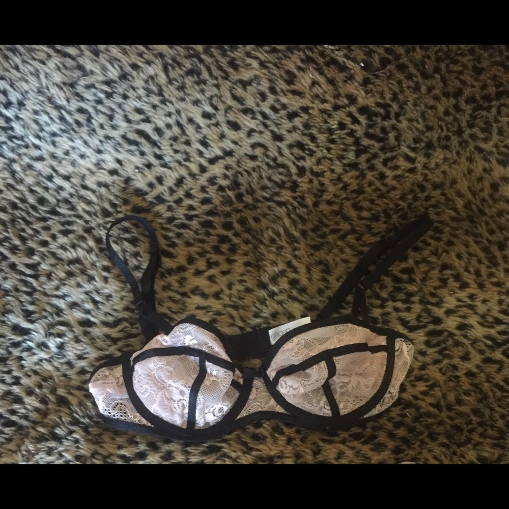 Pale pink & black lace lingerie set NEVER WORN