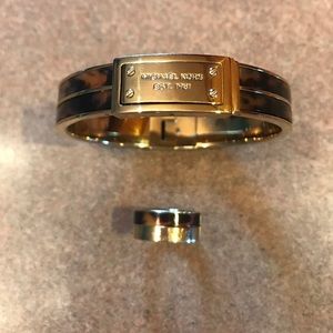 Michael Kors Tortoise and Gold Bracelet and Ring