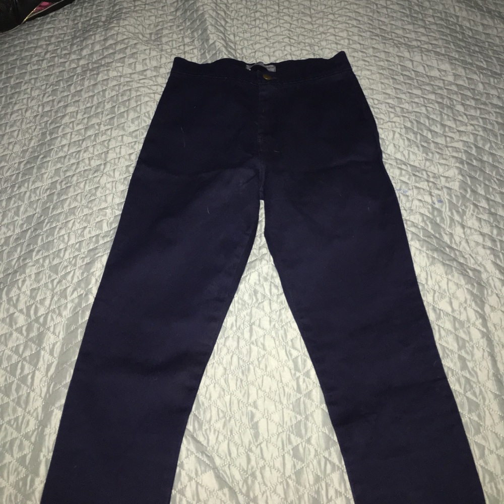high waisted AmericanApparel dark blue jeans