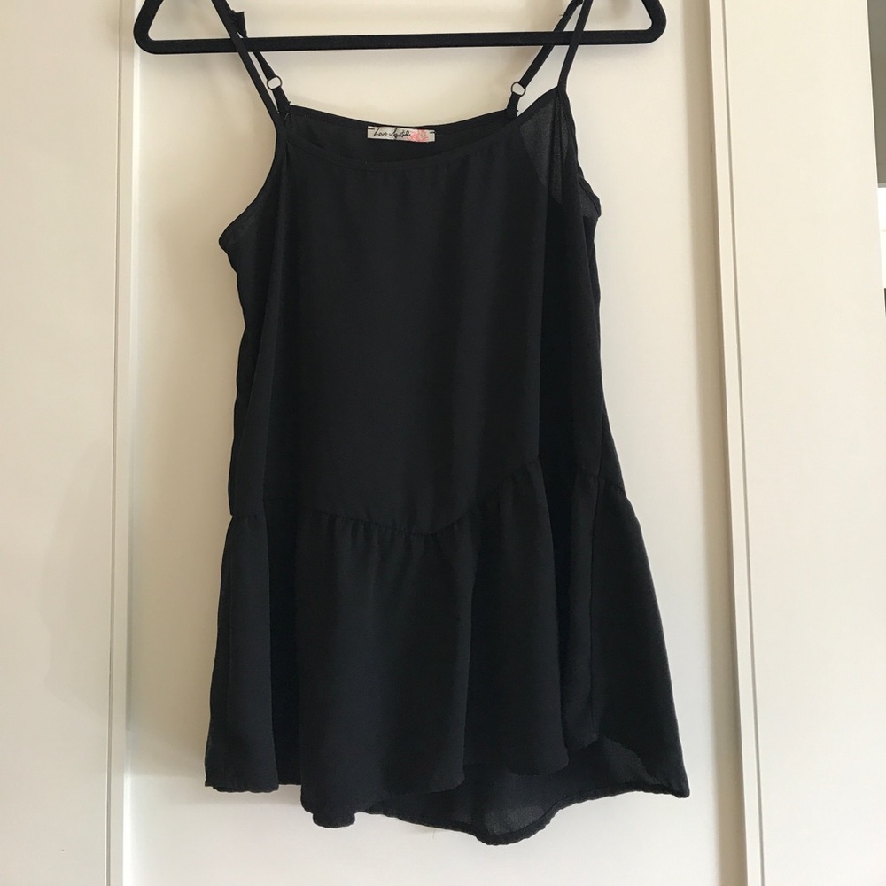Black peplum tank top