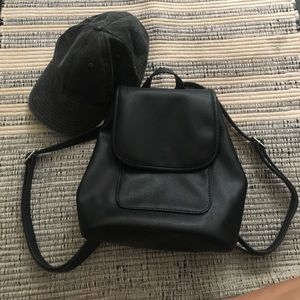 Small black book bag purse