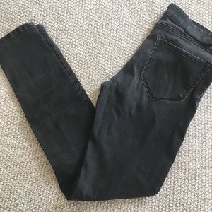 AllSaints Mast black coated slim jeans
