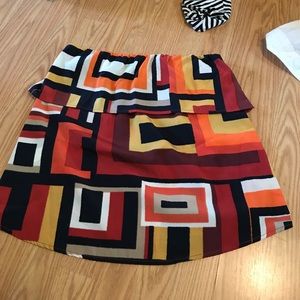 Printed strapless top