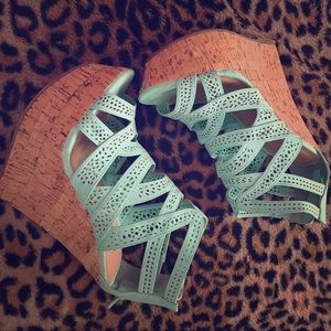 Aqua blue wedges