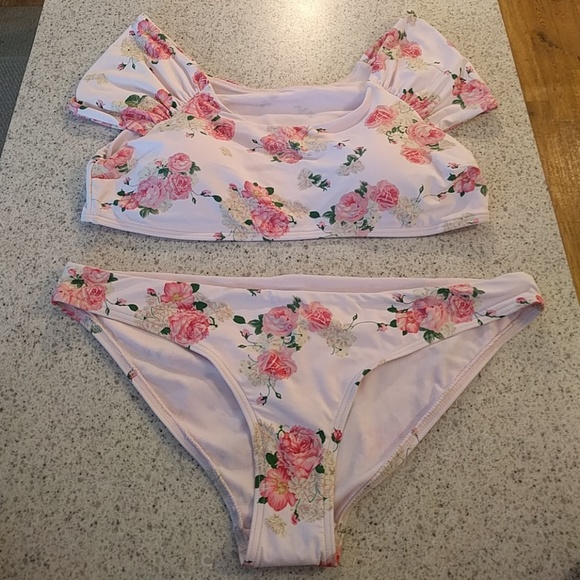 Asos Other - CIKADA Pink Floral Crop Top & Bikini Bottoms|12