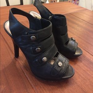Coach Black Strappy Heels