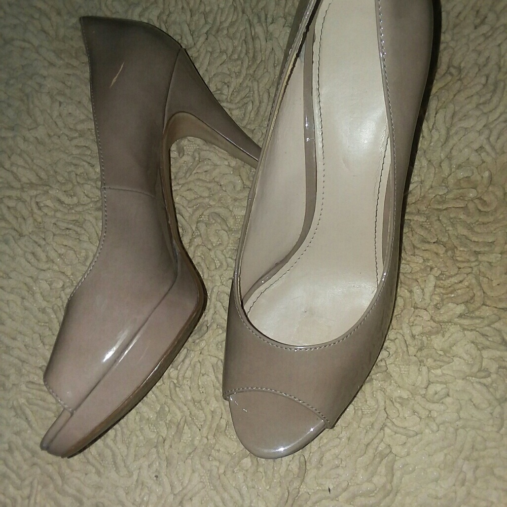Enzo Angiolini /tan peep toe pumps - Picture 1 of 4