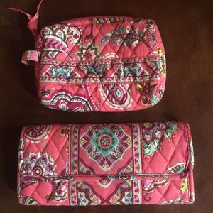 Wallet and small makeup bag
