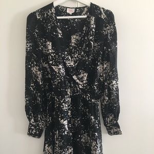 Vintage Parker silk faux wrap dress