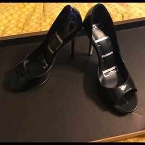 Elle peep toe black heels
