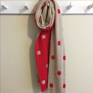 Banana Republic gold and red polka dot scarf
