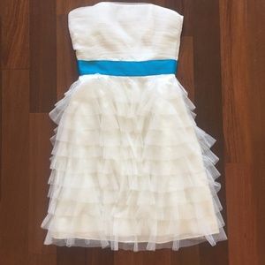 Betsey Johnson Strapless Tulle Ruffle Dress