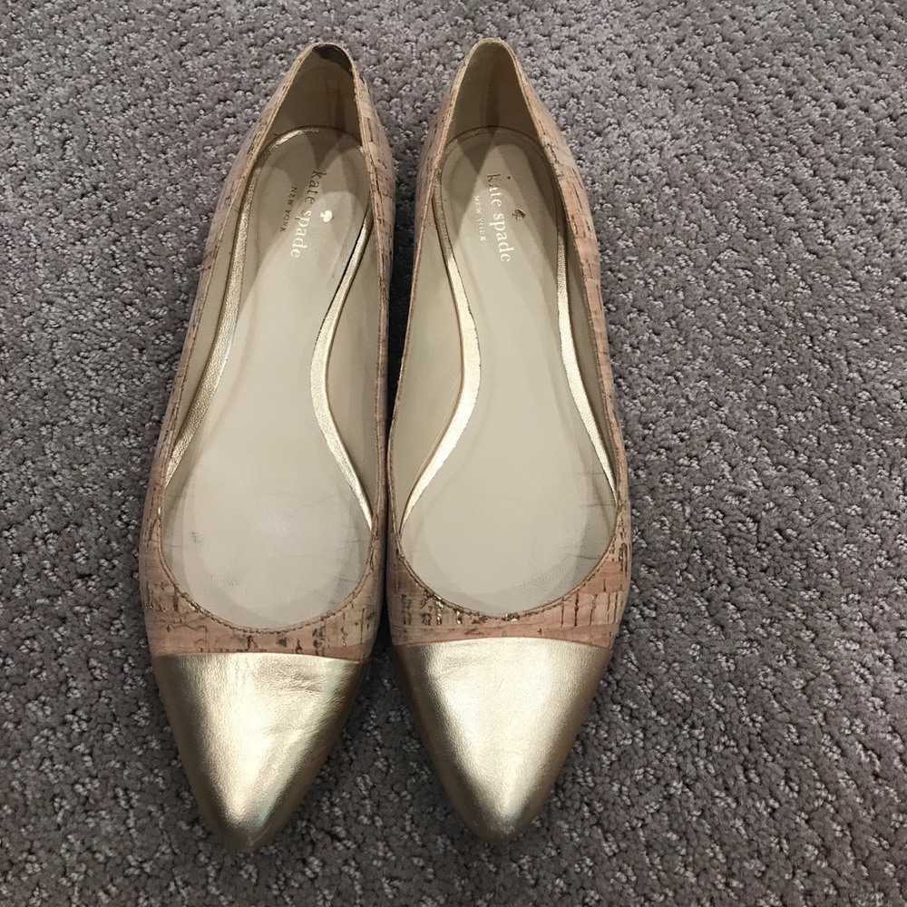 kate spade gold tipped flats