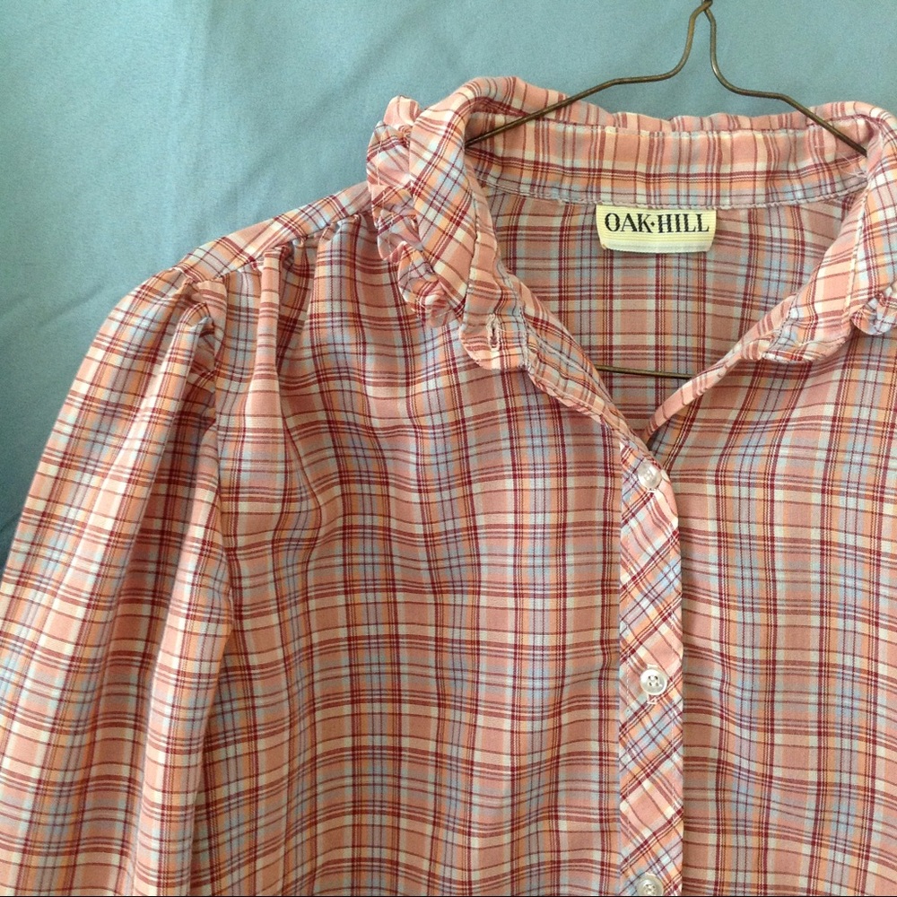 Vintage 1980s plaid blouse