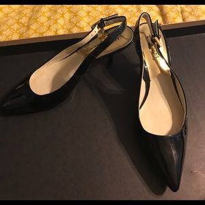 MK sling back kitten heels