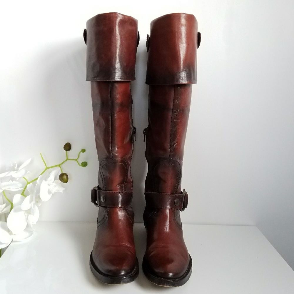 Francesco Morichetti leather tall riding boots