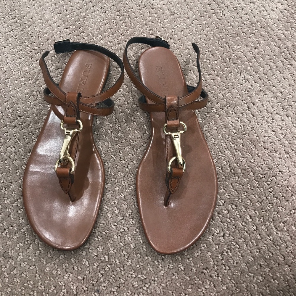 burberry brown leather sandals
