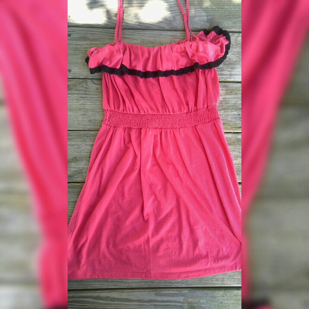 Hot Pink and black dress. Sz Lg