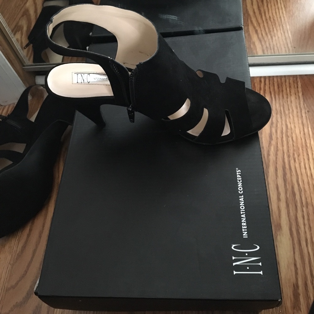 black suede heels