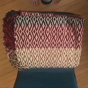 Chenille fringed throw