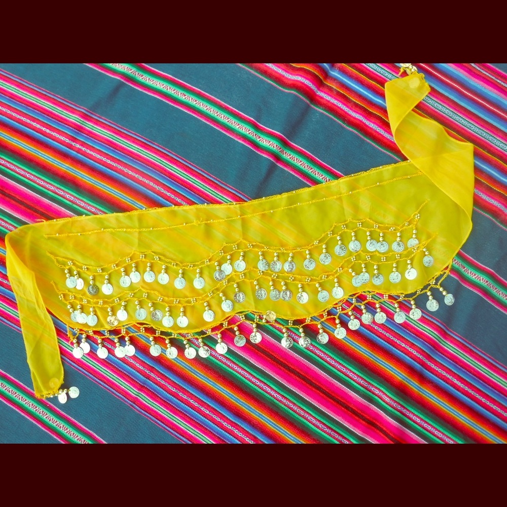 Yellow gypsy wrap - coin skirt <3