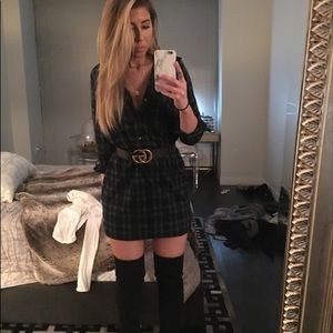 FRNCH Flannel shirt dress. Plaid.