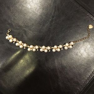 Betsey Johnson faux pearl & diamond bracelet