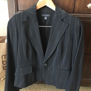 Black pinstripe banana republic suit