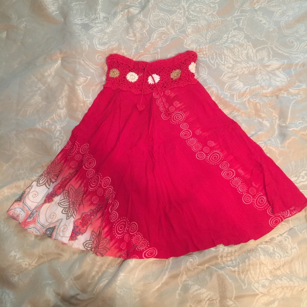 Red bohemian skirt