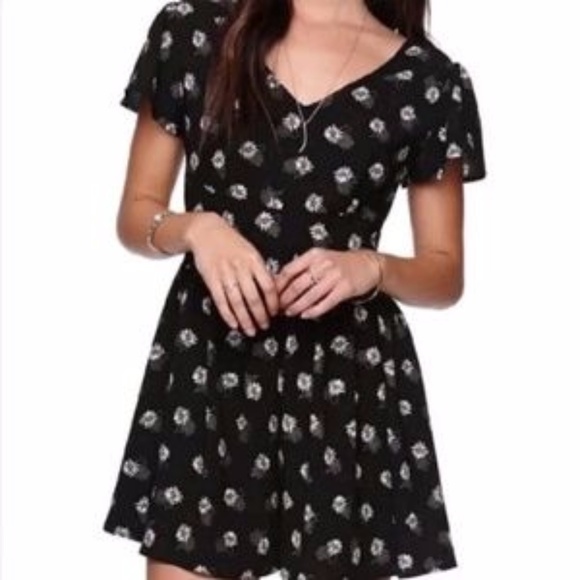 black and white floral romper