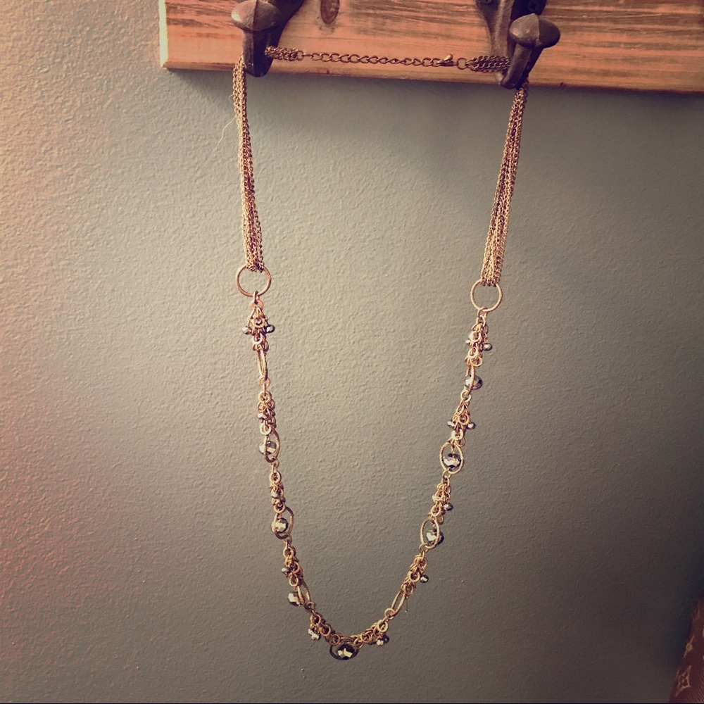 COSTUME ROSE GOLD CHAIN NECKLACE WITH BAUBLES