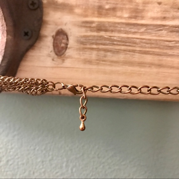 COSTUME ROSE GOLD CHAIN NECKLACE WITH BAUBLES - Picture 3 of 6