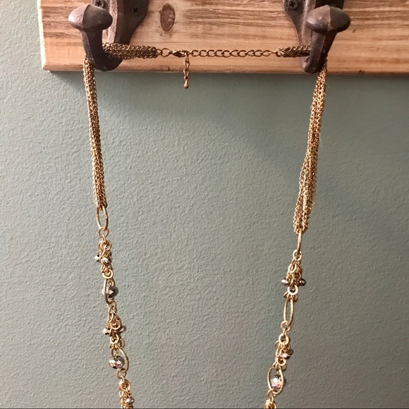 COSTUME ROSE GOLD CHAIN NECKLACE WITH BAUBLES - Picture 4 of 6