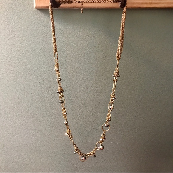 COSTUME ROSE GOLD CHAIN NECKLACE WITH BAUBLES - Picture 6 of 6