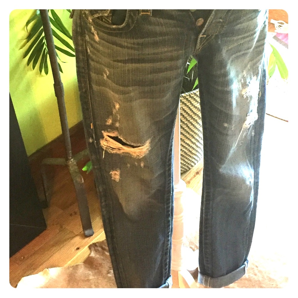 True Religion Cameron Gold Boyfriend Jeans