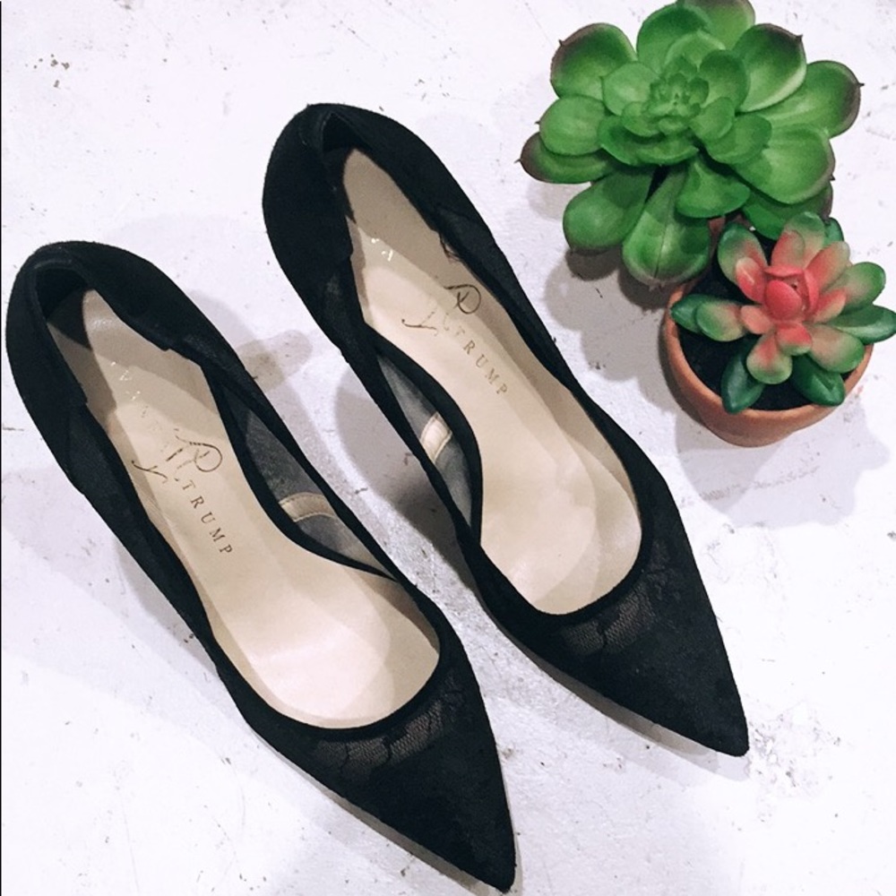 Ivanka Trump Lace Detailed Pumps with Suede back
