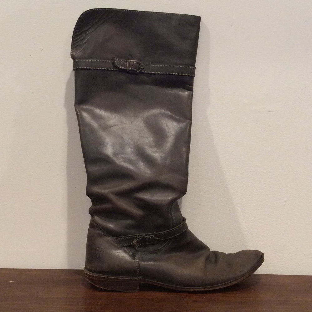 Grey Tall Frye Boots