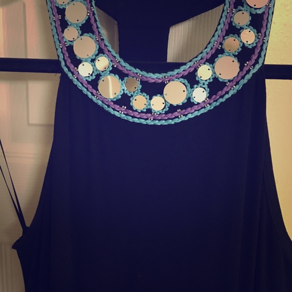 T Strap Back INC Dress with Mirror Trim - Picture 1 of 6
