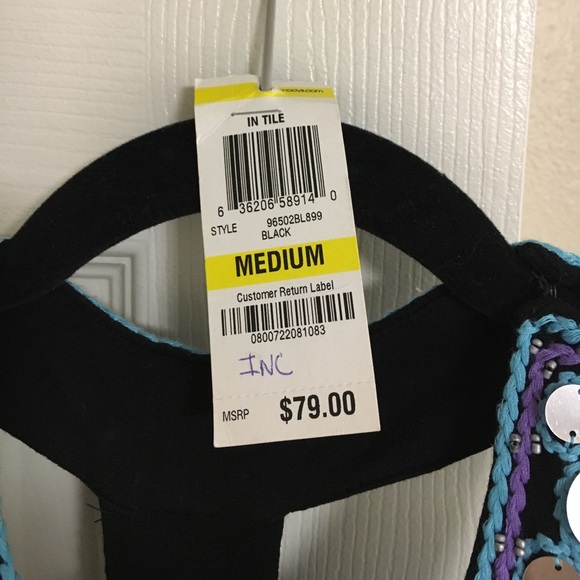 T Strap Back INC Dress with Mirror Trim - Picture 3 of 6