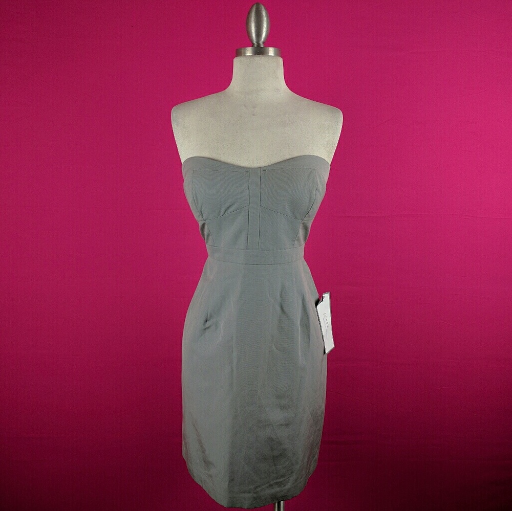 @ NWT J.Crew size 6 gray strapless dress Sundress - Picture 2 of 5