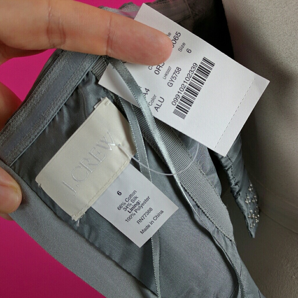 @ NWT J.Crew size 6 gray strapless dress Sundress - Picture 5 of 5