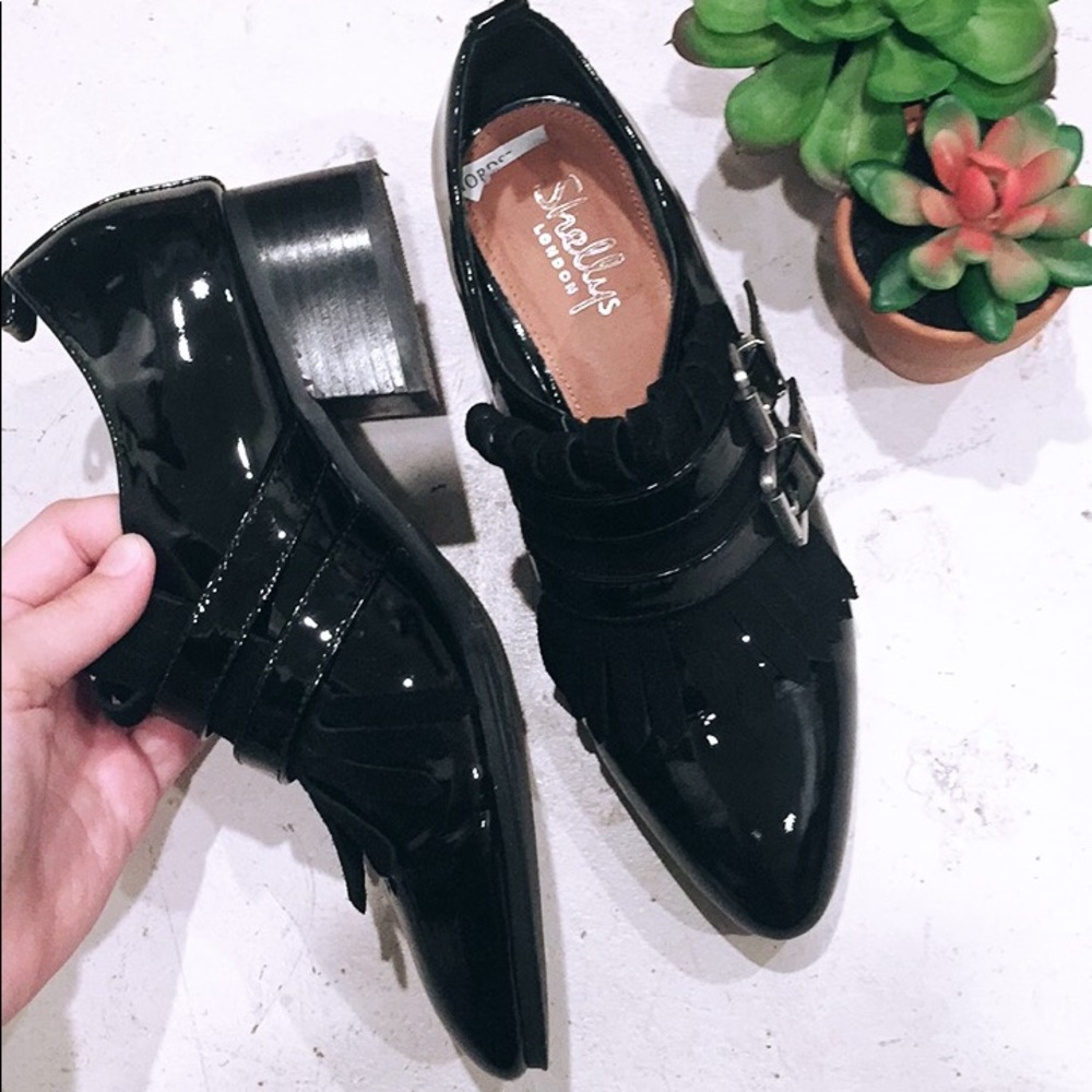 Shellys London Tassel Monk Strap shoes block heel