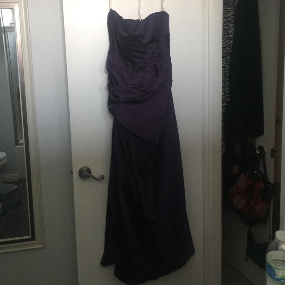 Purple David's Bridal dress