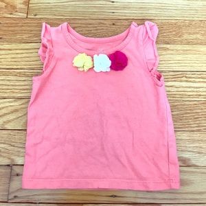 Toddler Girls Short Sleeve Flutter Embellished Tee