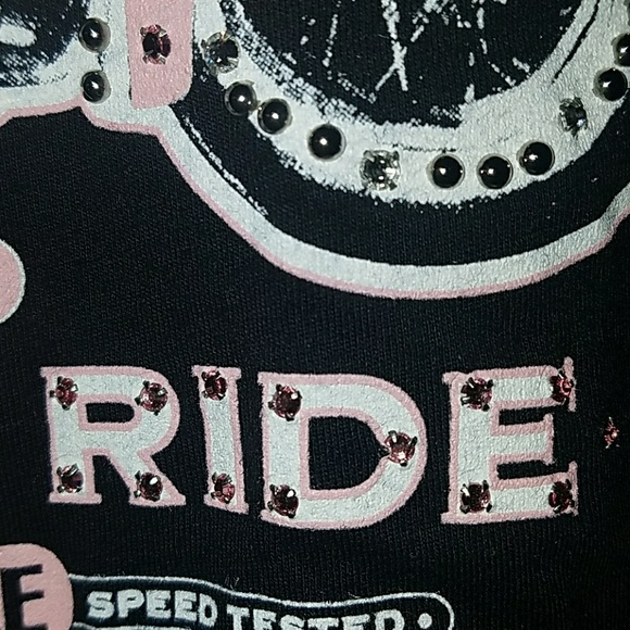 Bejewled black "Harley" t-shirt medium - Picture 3 of 5