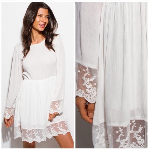 Re-Stocked!! BOHO Lace Trimmed Dress🦋 - Picture 2 of 7