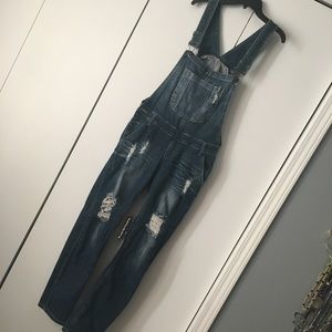 Machine denim overalls