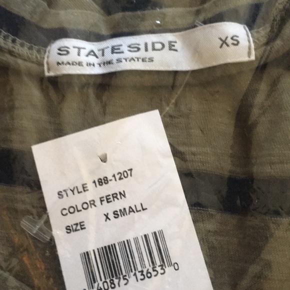 Stateside Scoop Neck Stripped Tee (green) - Picture 5 of 5