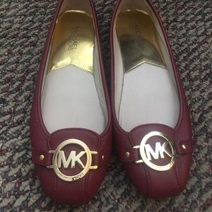Michel kors red leather shoes