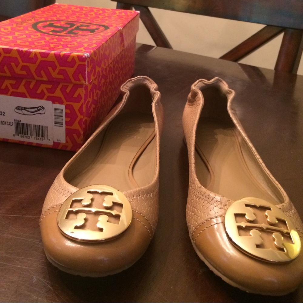Tory Burch Flats - Serena Walnut/Gold (size 8)